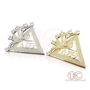 ΔΣΘ Soaring Seven CZ Pyramid Brooch (Real Gold Plated)