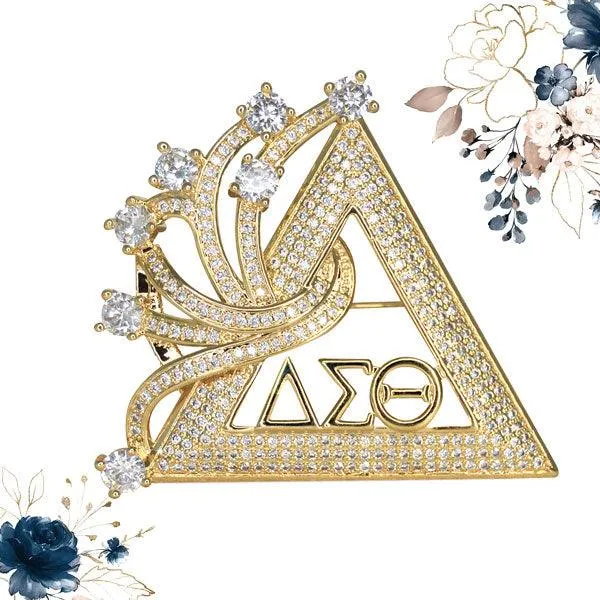 ΔΣΘ Soaring Seven CZ Pyramid Brooch (Real Gold Plated)