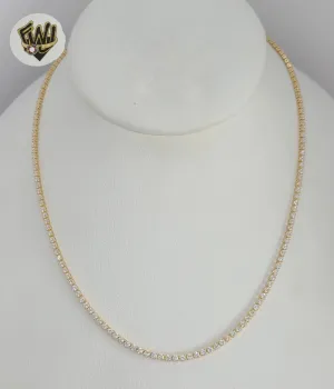 (1-6233) Gold Laminate - Zircon Tennis Necklace - BGF