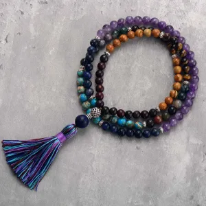 108 Mala Beads Amethyst Agate Jasper