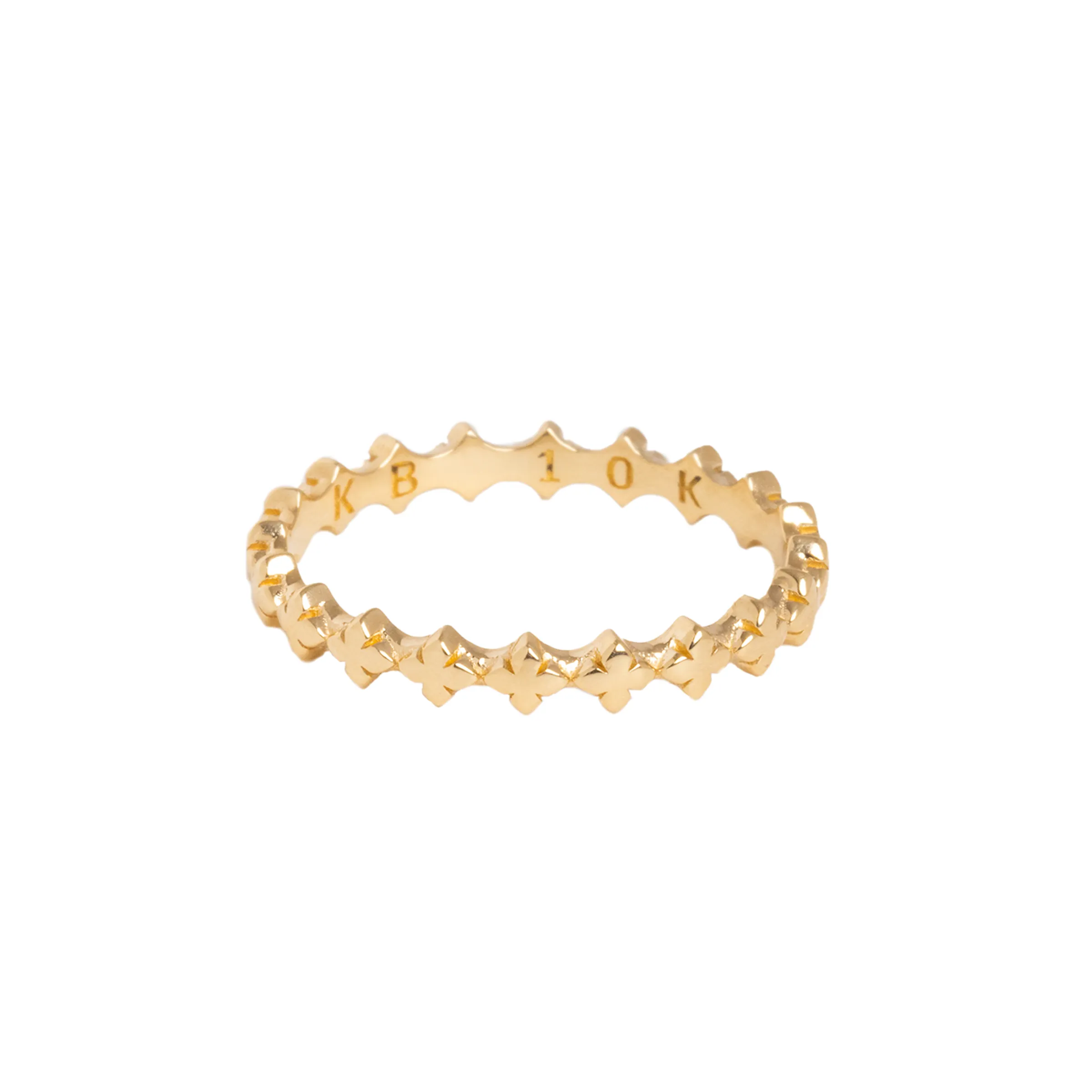 10K Gold Super Micro MB Cross Stackable Ring