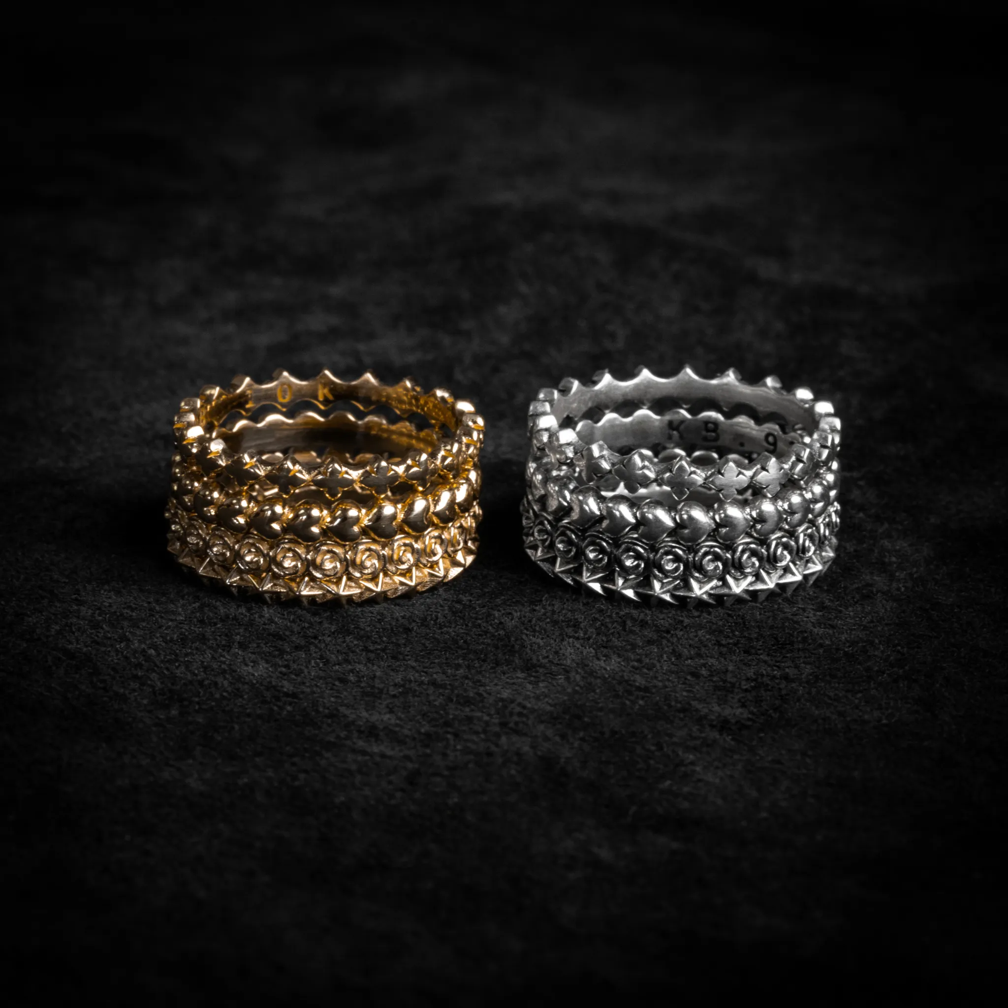 10K Gold Super Micro MB Cross Stackable Ring