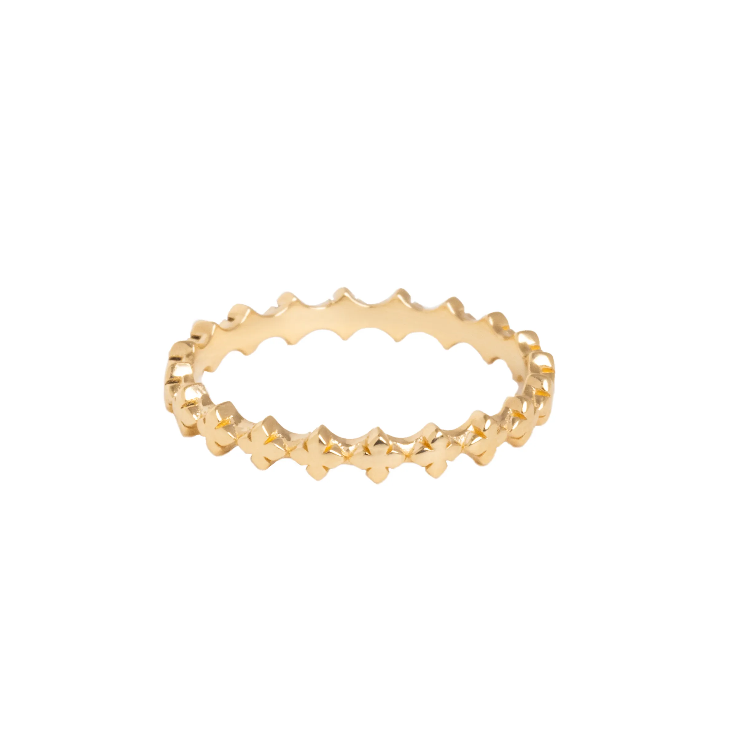 10K Gold Super Micro MB Cross Stackable Ring