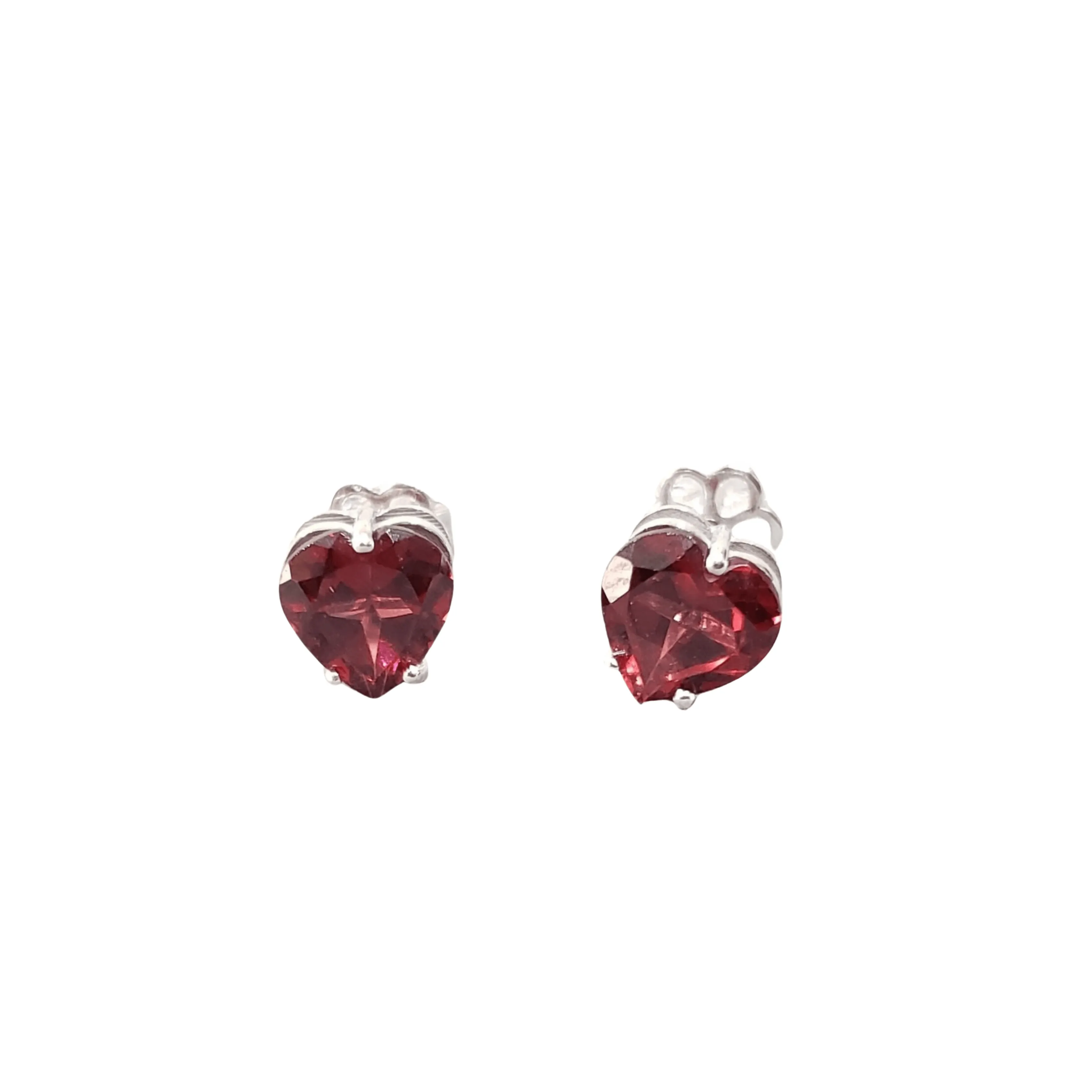 14k and The Best White Gold January Birthstone Earrings With Red Garnet Studs