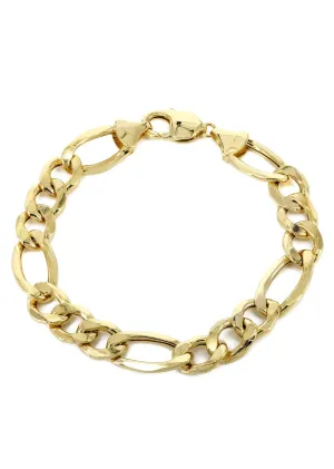 14K Gold Bracelet Solid Figaro