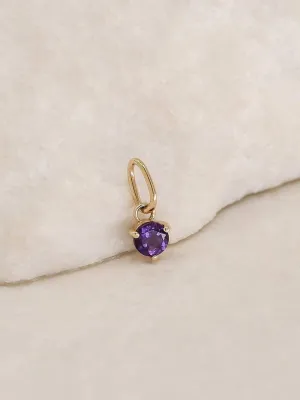 14K Gold February Amethyst Birthstone Pendant