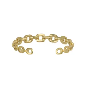 14k Gold Plated Chain Link Cuff Bracelet