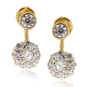 14k Pave CZ Peek-A-Boo Earrings