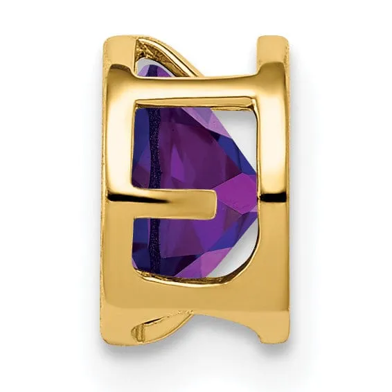 14k Yellow Gold Amethyst Bezel Pendant