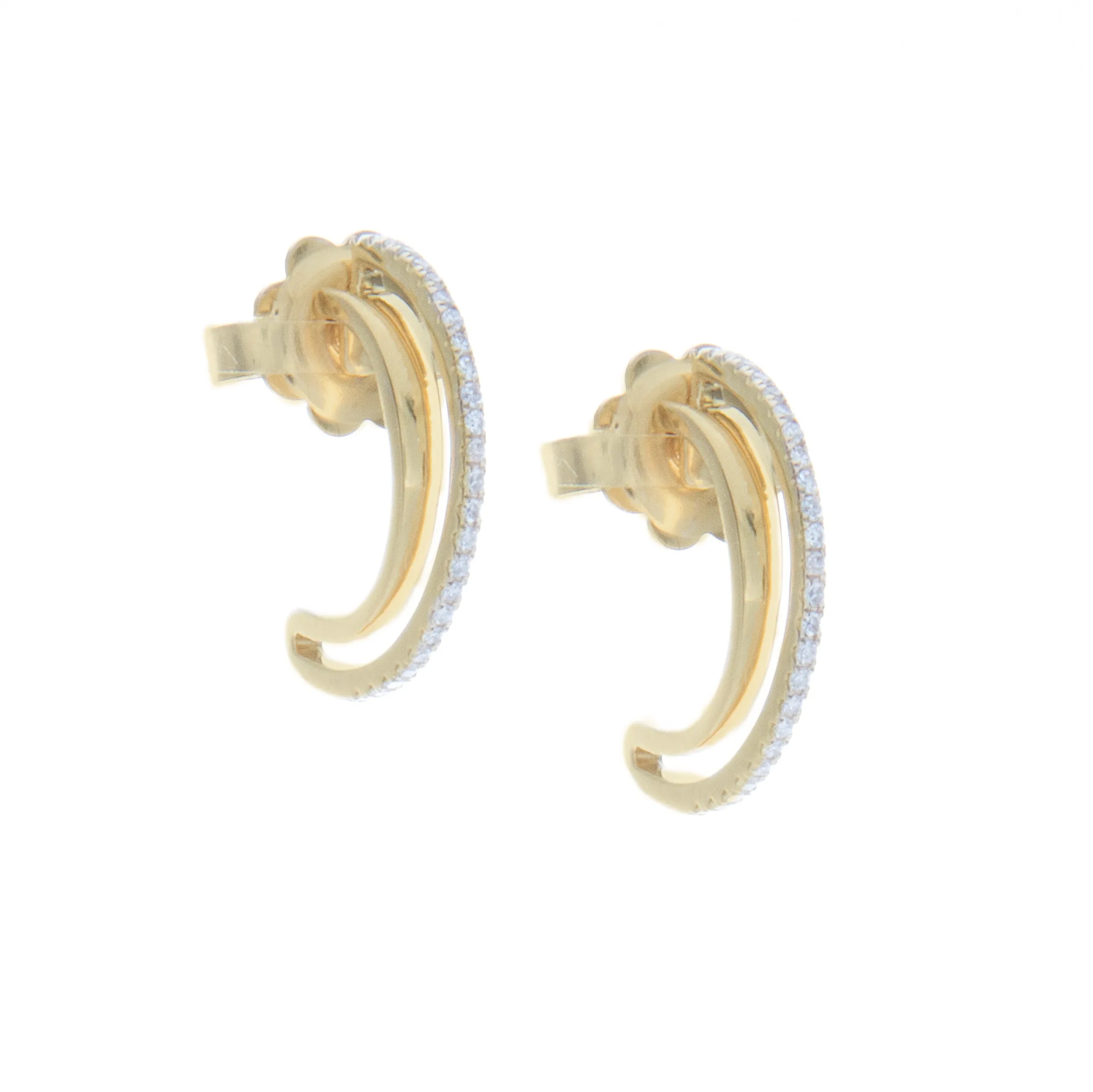 14k Yellow Gold Semi Circle Earrings