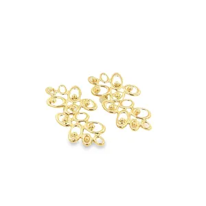 18K Gold Filled Flower Dahlia Stud Earrings (L70A)