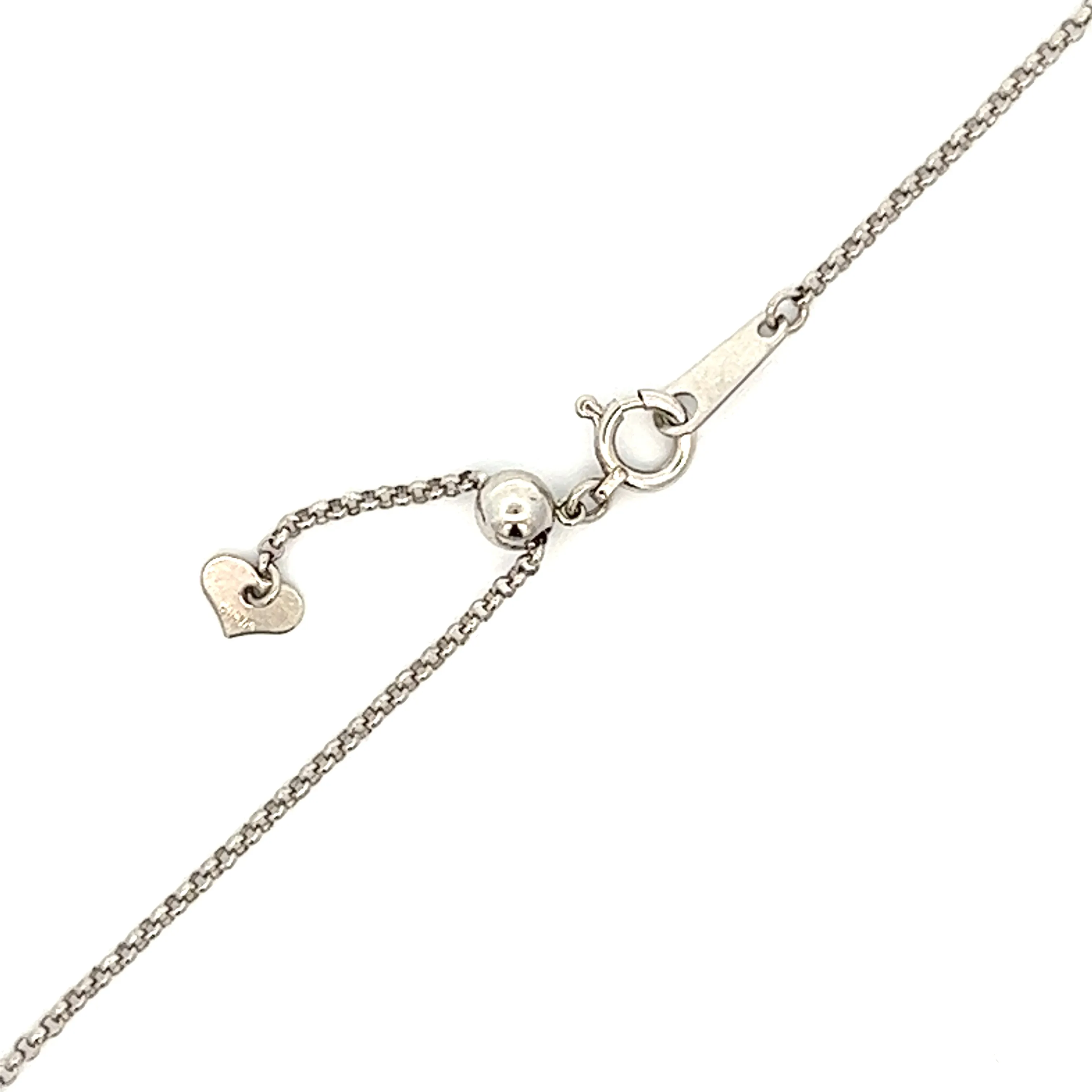 18k White Gold Diamond and Sapphire Lariat Necklace