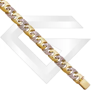 9ct Bali Cubic Zirconia Gold Chain / Bracelet (Gauge 3)