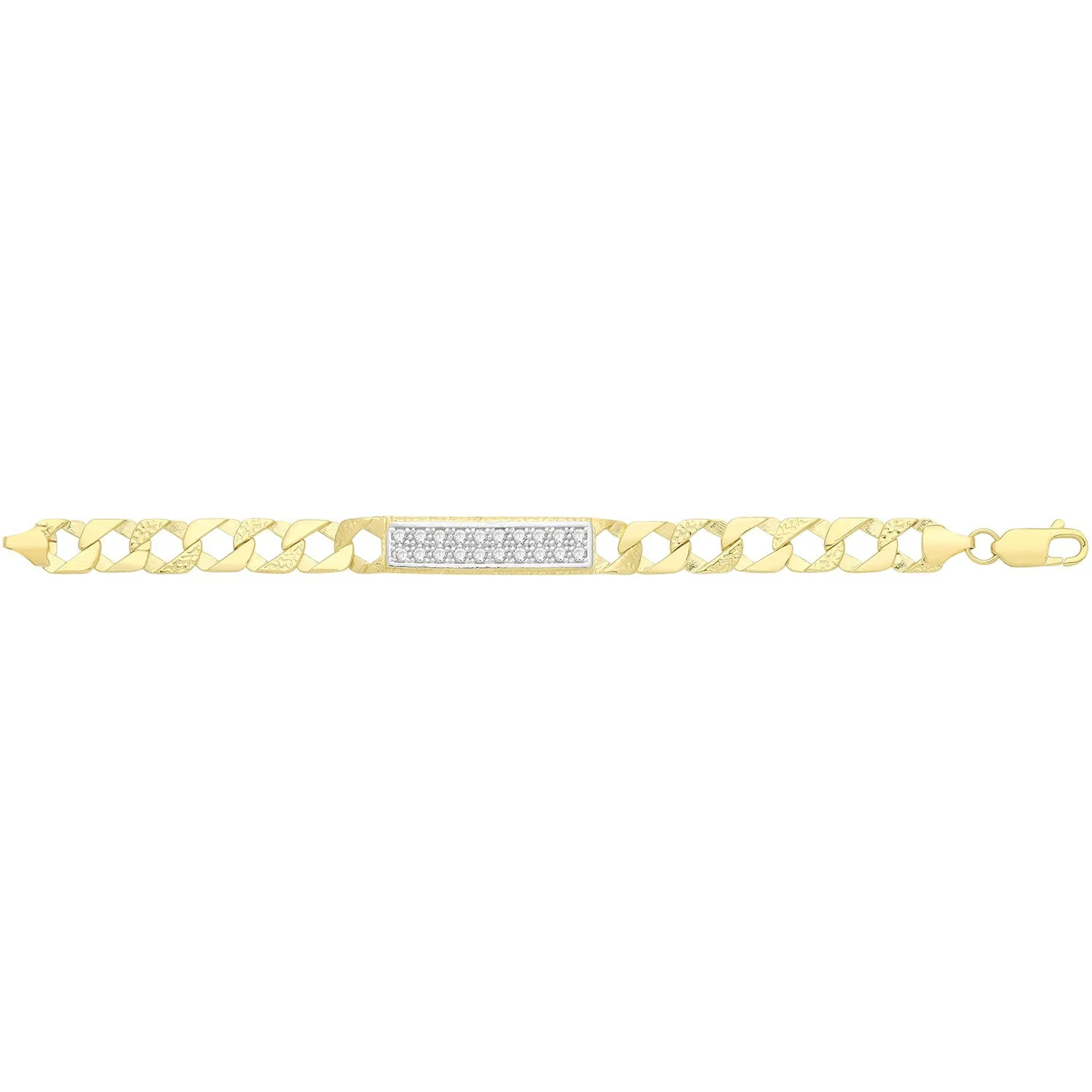 9CT GOLD BABIES' CAST CZ ID BRACELET