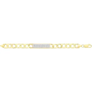 9CT GOLD BABIES' CAST CZ ID BRACELET