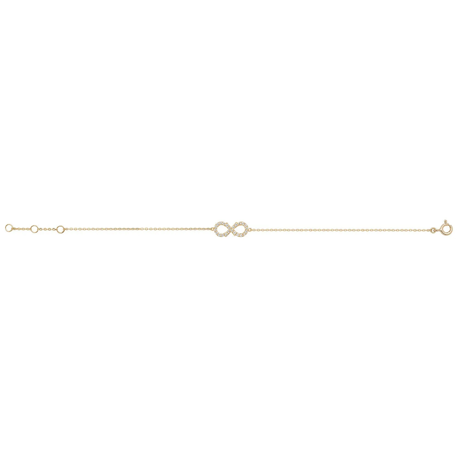 9CT GOLD CZ INFINITY BRACELET