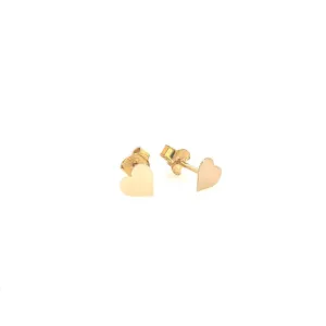 9ct Gold Heart Stud Earrings