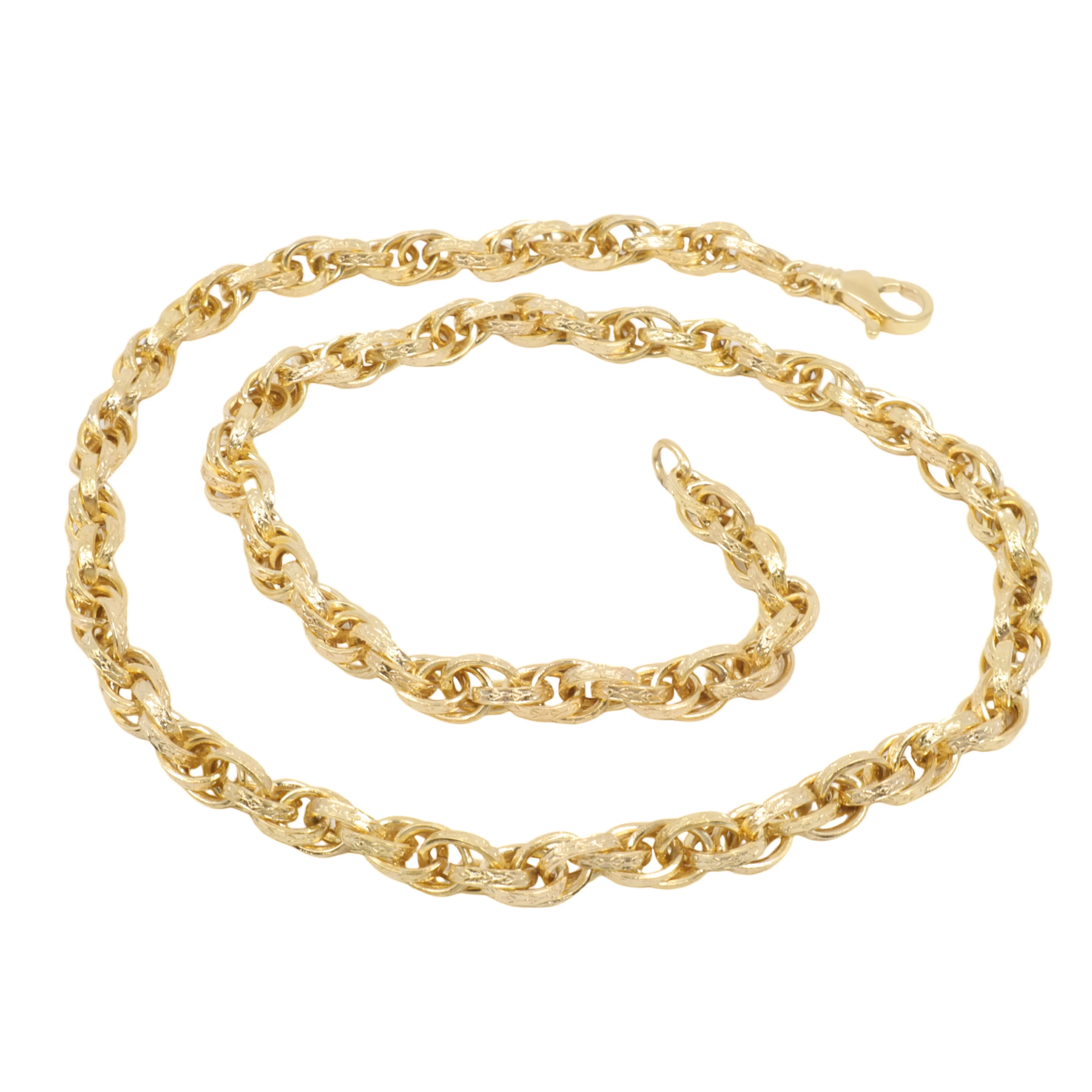 9k Yellow Gold Fancy Overlapping Necklaces-20747626