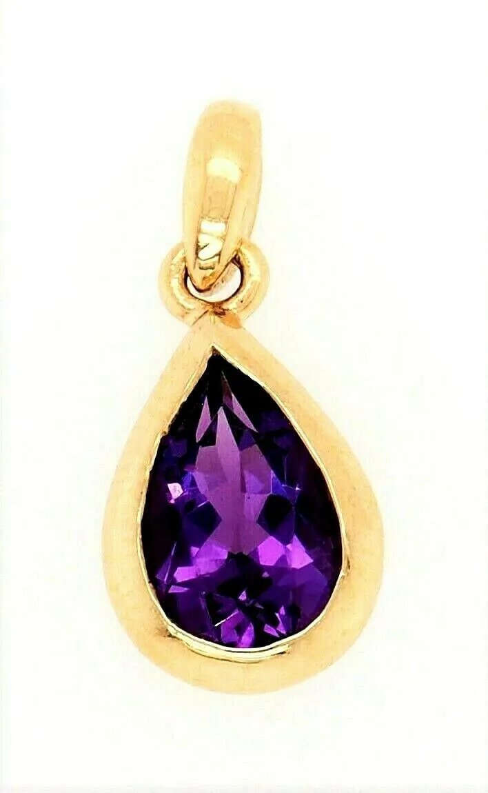 Amethyst 9ct Yellow Gold Pendant