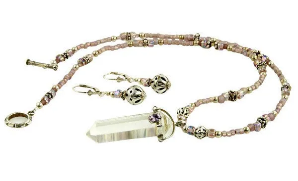 Amethyst Crystalline Quartz Beaded Necklace Set