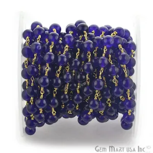 Amethyst Faceted Beads 7mm Gold Wire Wrapped Rosary Chain