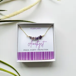 Amethyst - February Birthstone Necklace