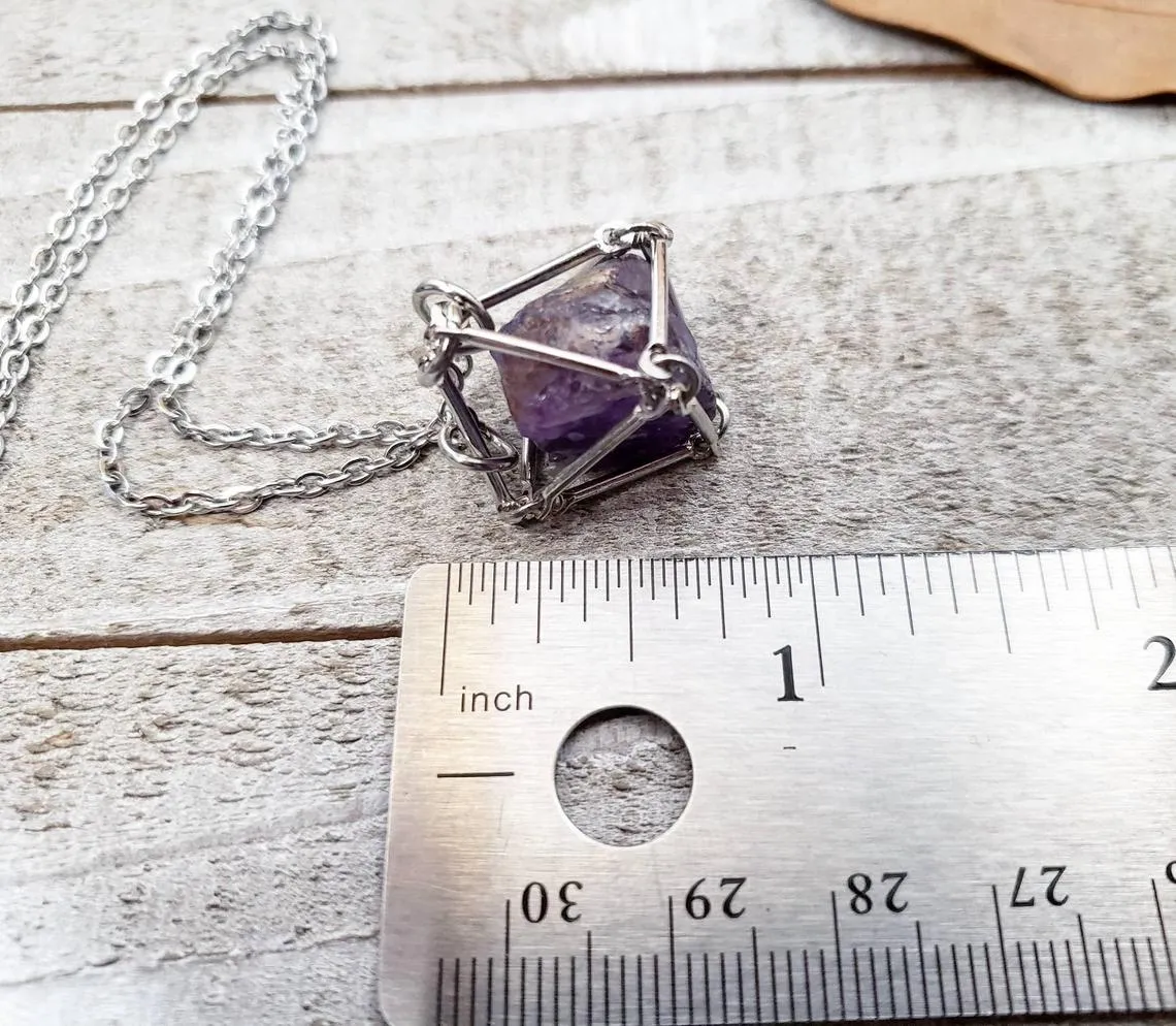 Amethyst pendulum necklace