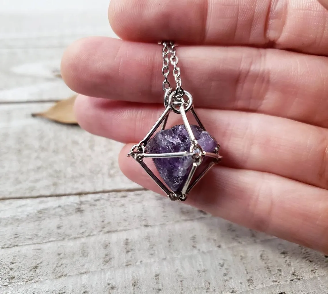 Amethyst pendulum necklace