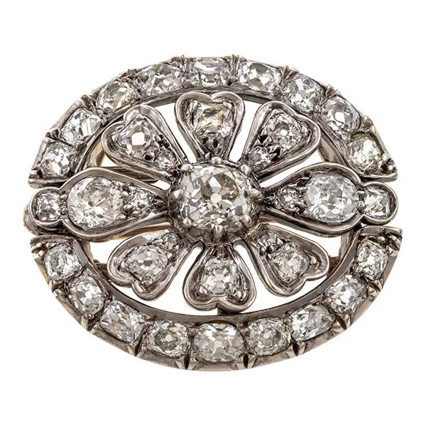 Antique Old European Diamond Brooch