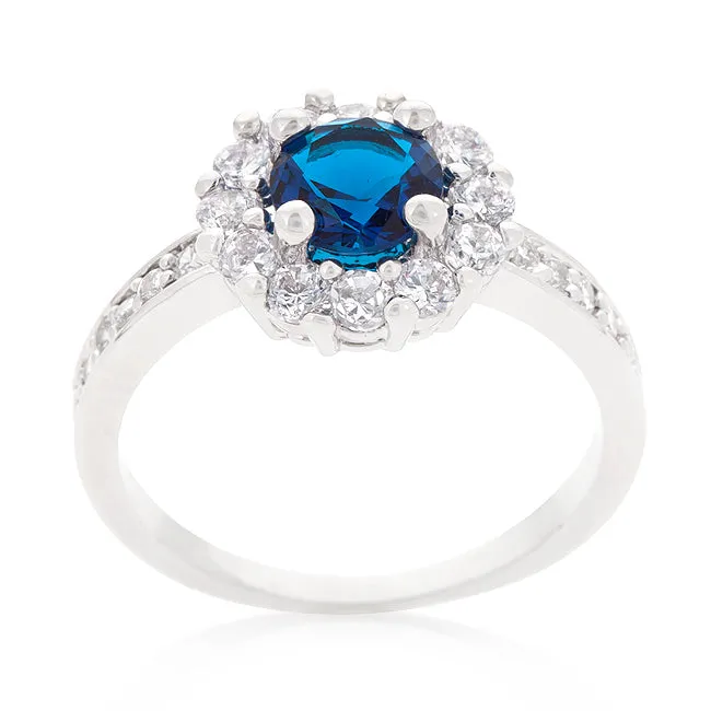 Belle Sapphire Blue Halo Engagement Cocktail Ring | 2.5ct