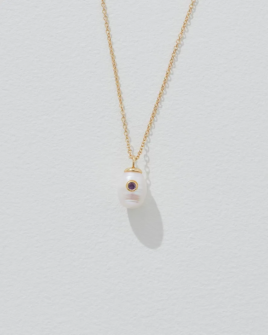 Birthstone Pearl Pendant February