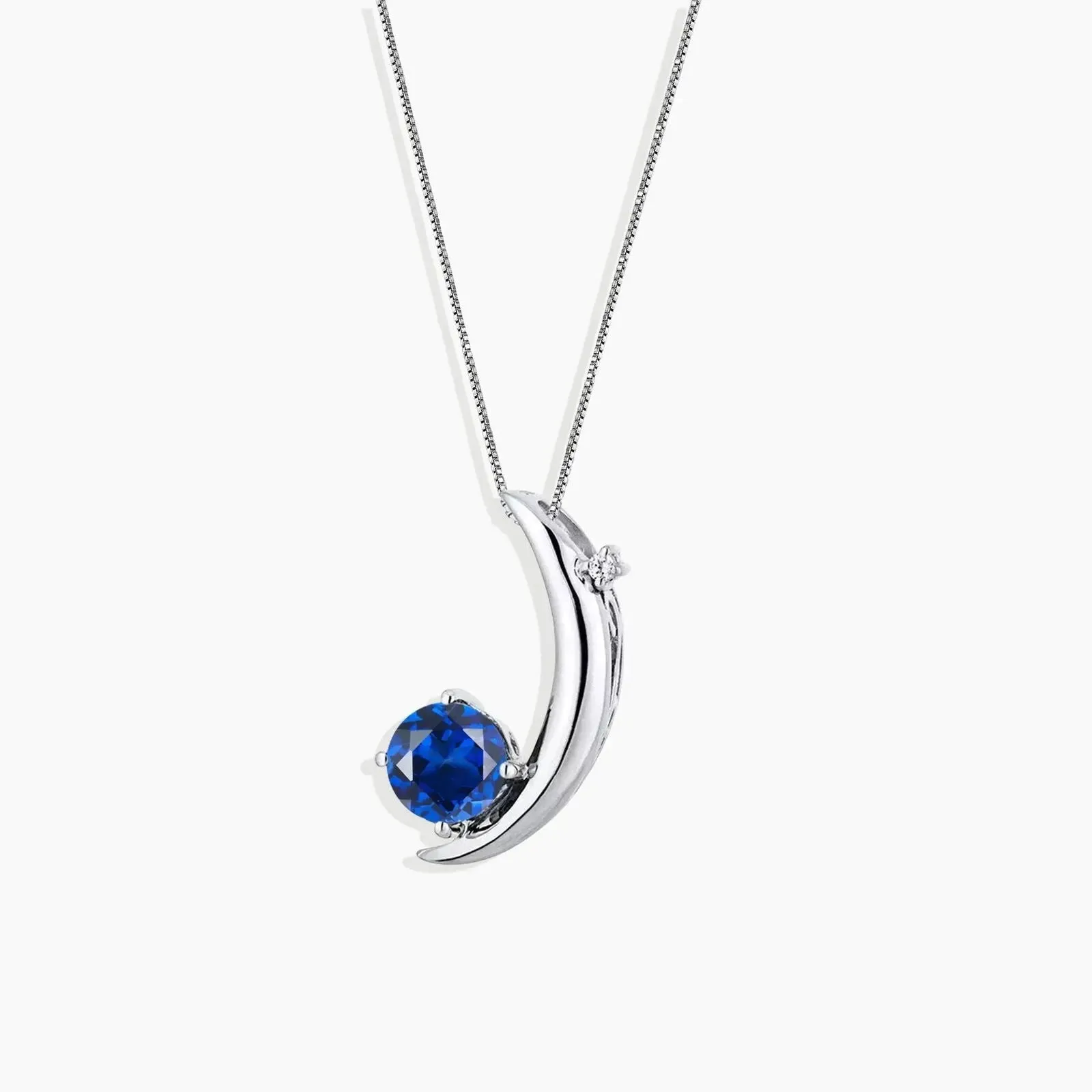 Blue Moon Necklace In 925 Silver - Sapphire