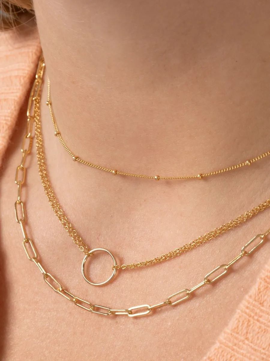 Circle   Paperclip Necklace Set