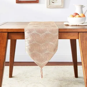 Circular Full Concentric Rings Spiral Pattern Decorative Table Runner