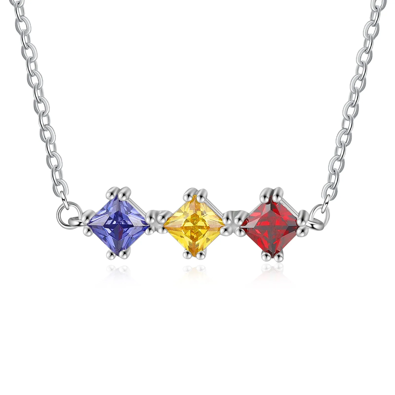 Custom Three Birthstone Necklace