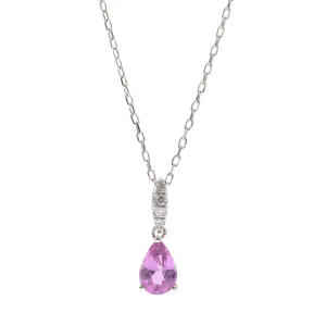 Delilah 14K White Gold Pear-Cut Pink Sapphire Pendant