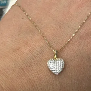 Diamond Heart Pendant Necklace 14k gold