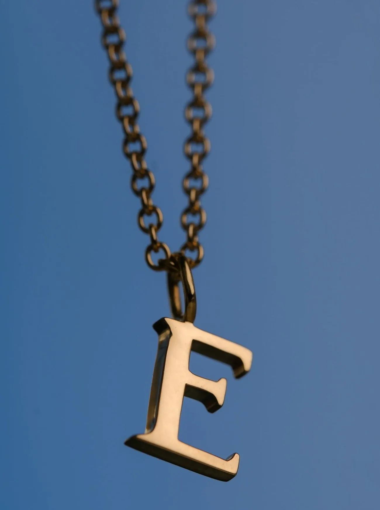 E Letter Gold Necklace