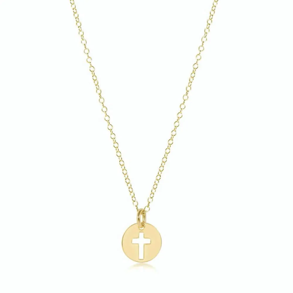 ENewton Gold Blessed Small Cross Disc Necklace