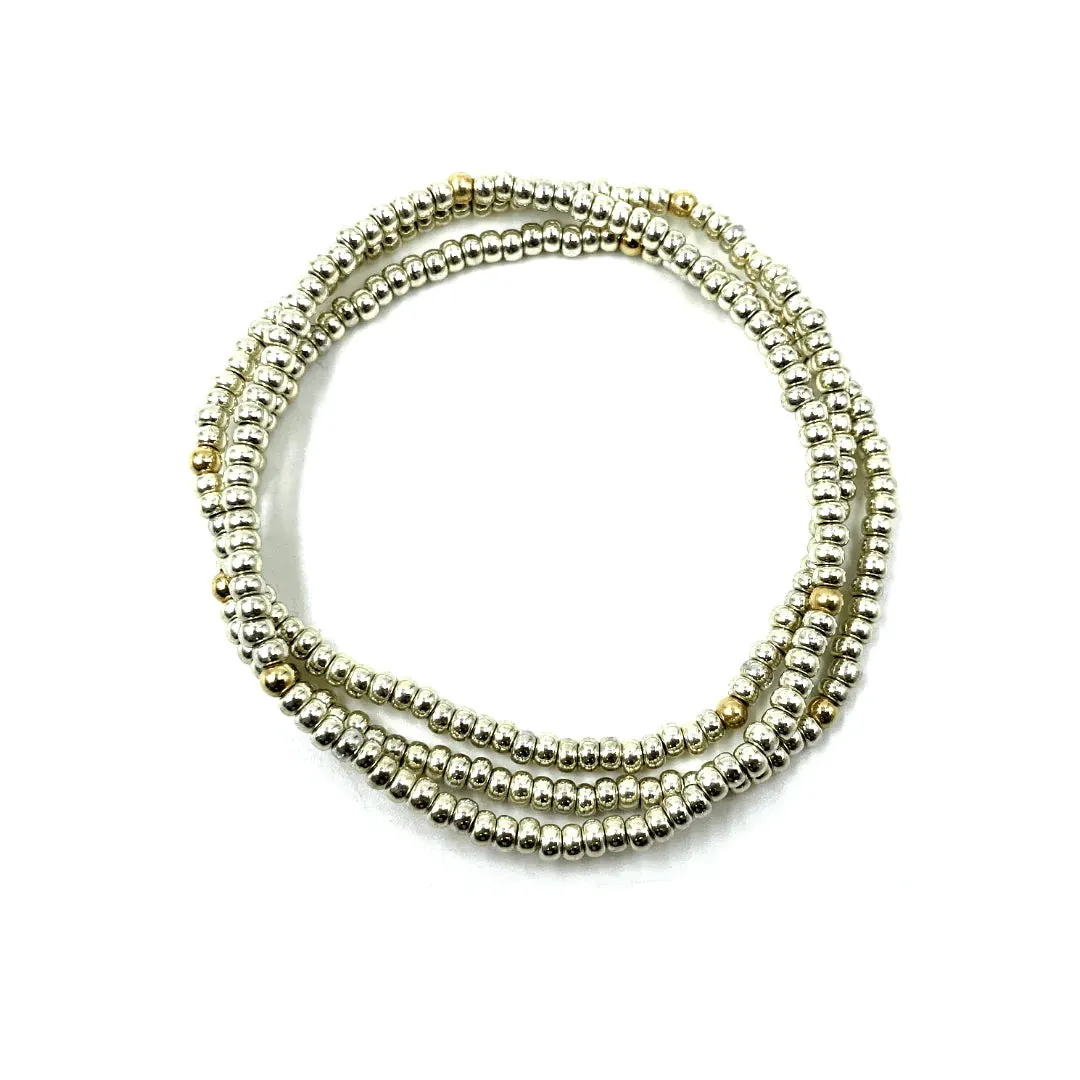 Erin Gray OG Classic Stack Bracelets in Platinum & Gold Filled