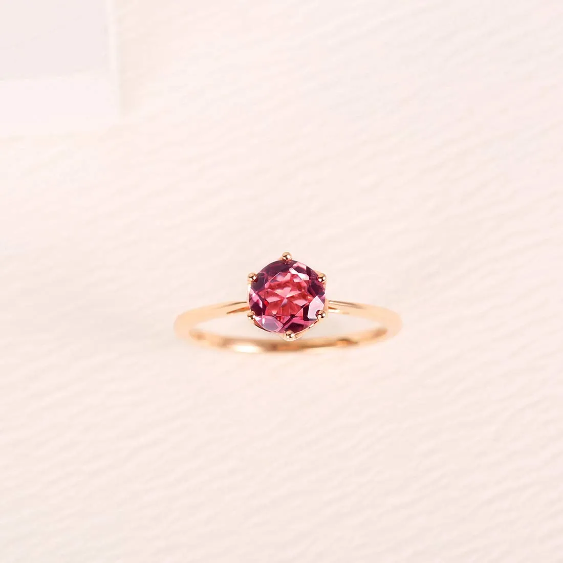 FANCIME Tourmaline Engagement 14k Rose Gold Ring