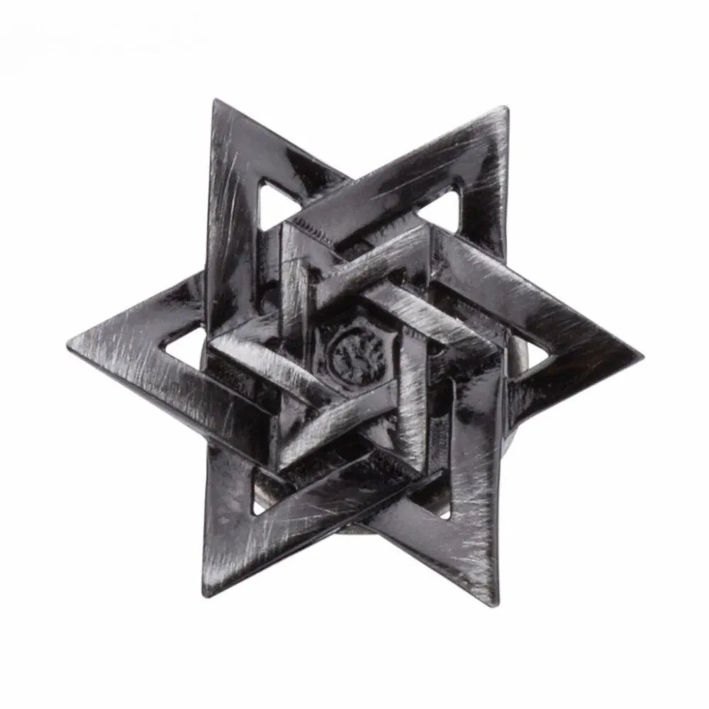 Fashion Hexagram Silver Color Lapel Pin