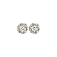 Flower Cluster Diamond Earrings