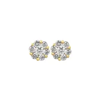 Flower Cluster Diamond Earrings