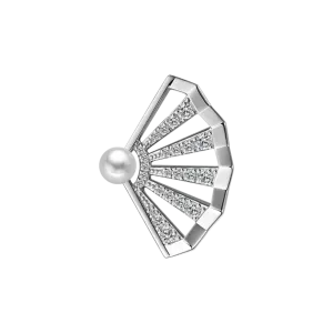 Folding Fan Pave Brooch