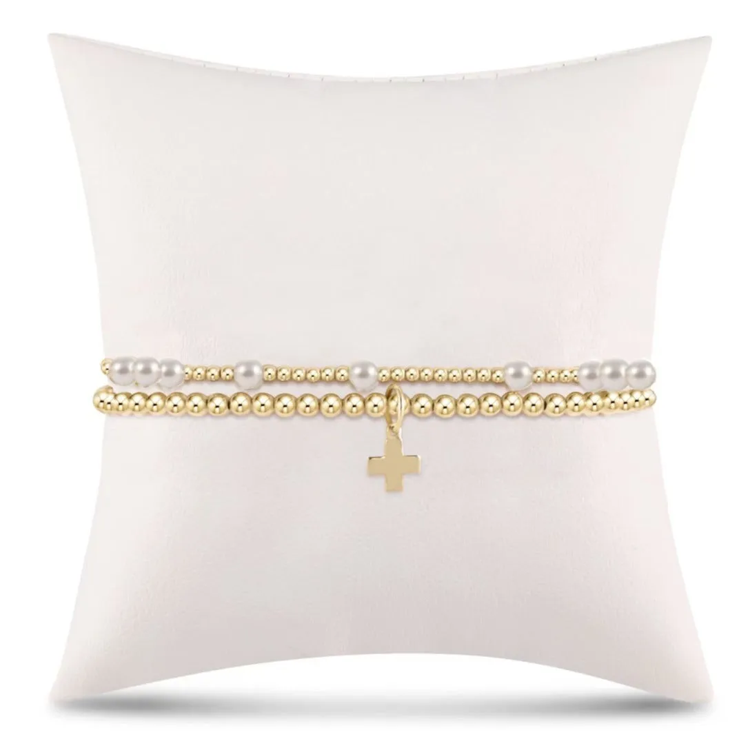 Full of Hope Pearl Stack - Signature Cross Gold Charm