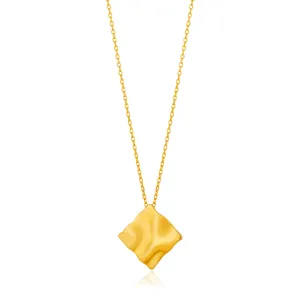 Gold Crush Square Necklace