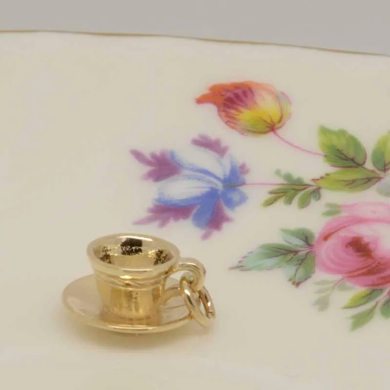 Gold Cup and Saucer Charm