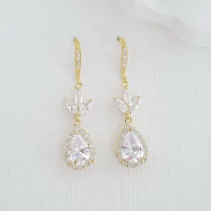 Gold Hook Earrings For Weddings- Lotus