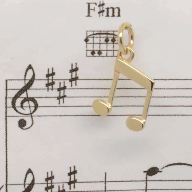 Gold Musical Note Quavers Charm